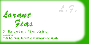 lorant fias business card